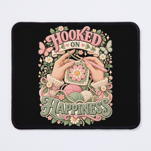 Item preview, Hooked On Happiness Cottagecore Crochet Graphic designed and sold by LoafLogic.