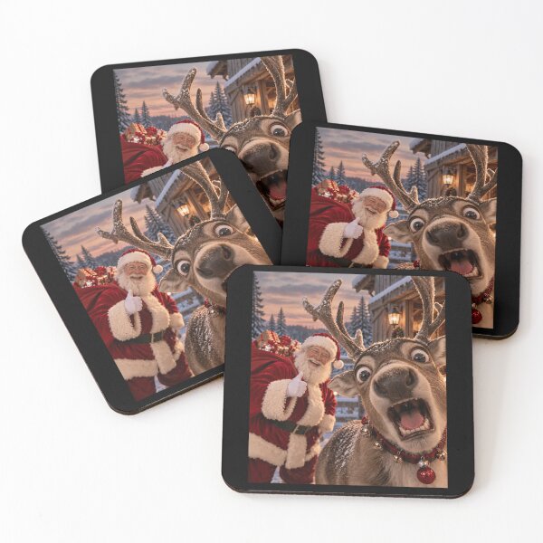 Item preview, Reindeer Santa Christmas Selfie Funny Holiday Humor  designed and sold by PabloHaney.