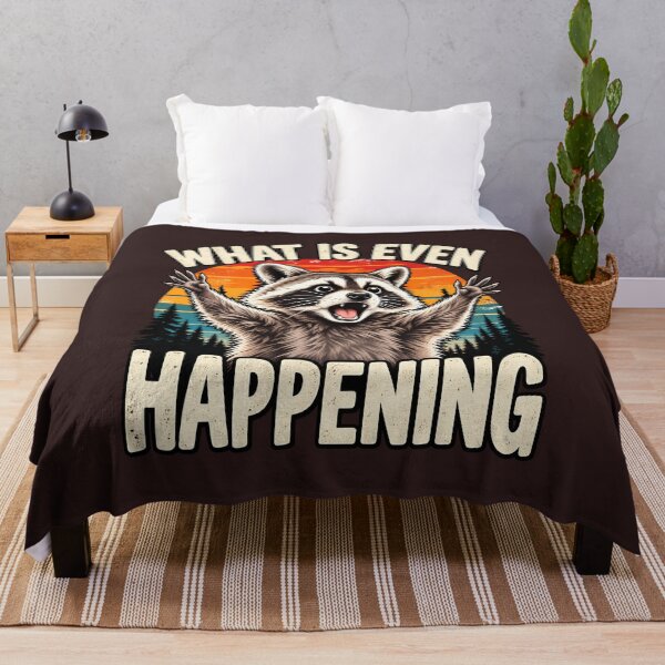 Item preview, Funny Raccoon Saying | What Is Even Happening Retro Animal Humor designed and sold by Aesthetic-Avenue.
