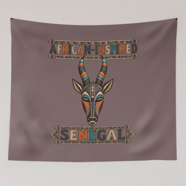 Item preview, African Inspired Senegal Antelope Mask Horned Art designed and sold by puzzell.