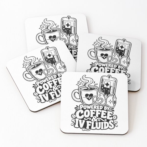 Item preview, Powered By Coffee And IV Fluids Nurse Typography designed and sold by Win Hardy.