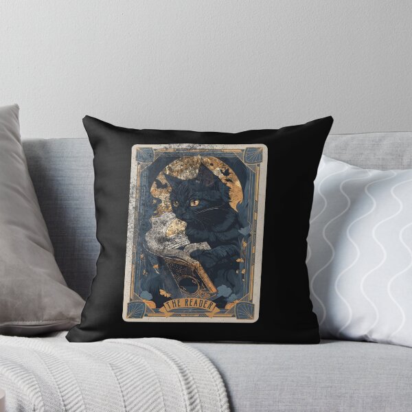 Item preview, Black Cat Reading Tarot Card Inspired Art designed and sold by GiaoCalonas.
