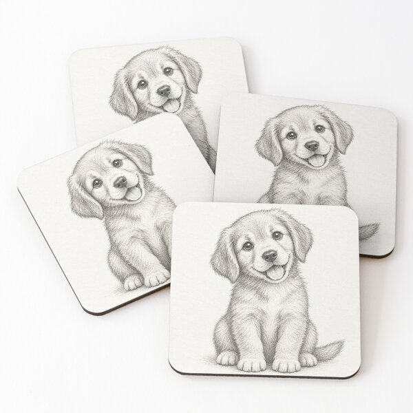 Item preview, Cute Puppy Pencil Drawing – Adorable Dog Graphite Sketch designed and sold by compugrove.