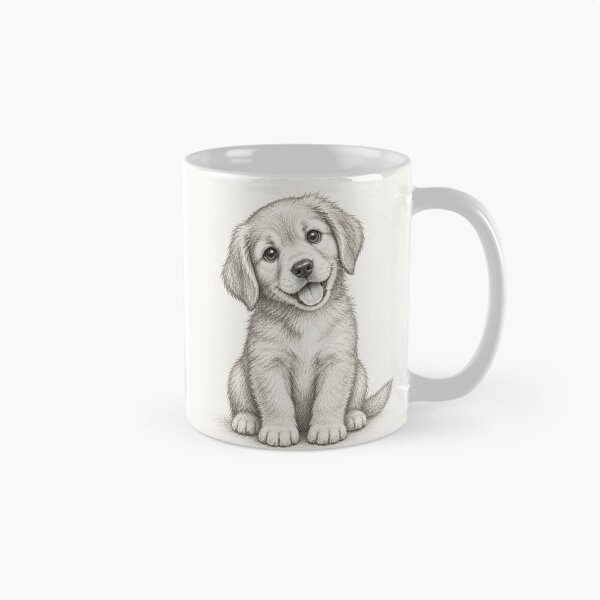 Item preview, Cute Puppy Pencil Drawing – Adorable Dog Graphite Sketch designed and sold by compugrove.