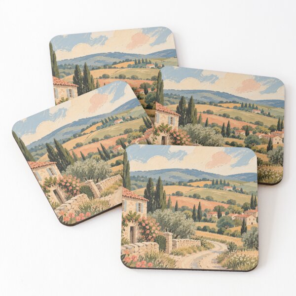 Item preview, Provence Village Stone Cottage Cypress Olive Trees Painting designed and sold by NatureSight.