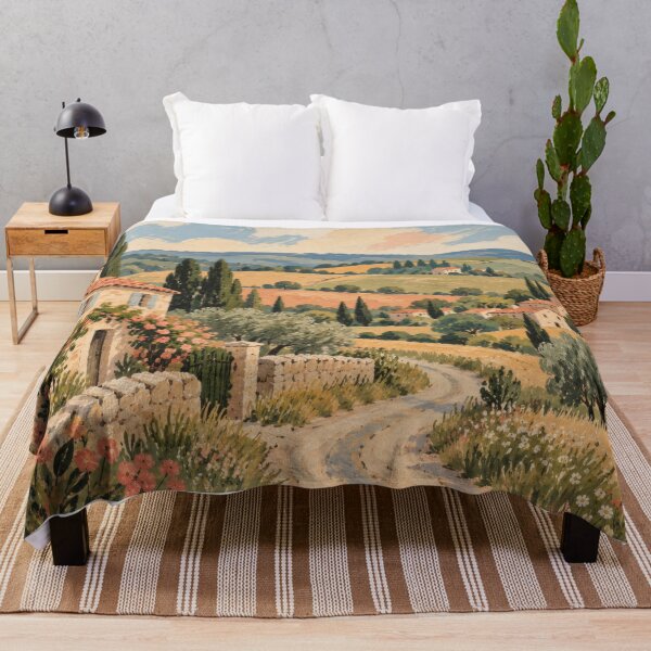 Item preview, Provence Village Stone Cottage Cypress Olive Trees Painting designed and sold by NatureSight.