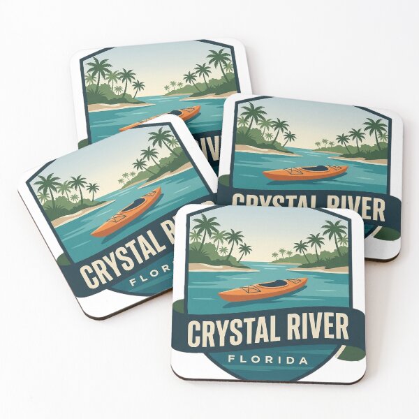 Item preview, Crystal River Florida Kings Bay Kayak Shield Badge Sticker designed and sold by DetourDgn.