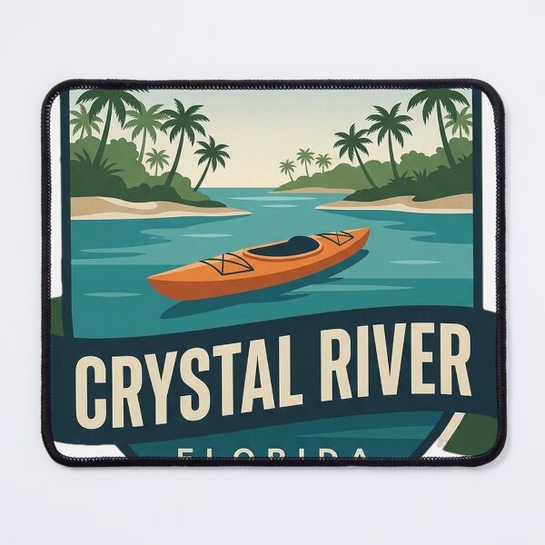 Item preview, Crystal River Florida Kings Bay Kayak Shield Badge Sticker designed and sold by DetourDgn.