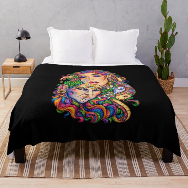 Item preview, Interwoven Faces and Serpent – Colorful Visionary Art designed and sold by spacechakra.