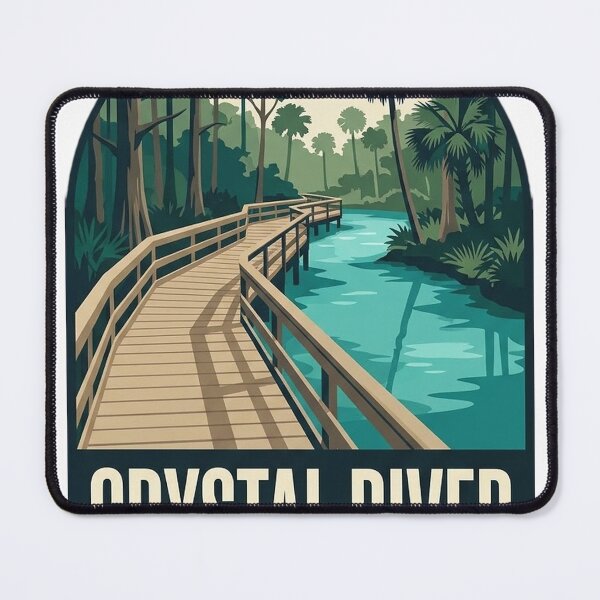 Item preview, Crystal River Florida Spring Run Boardwalk Arch Badge Sticker designed and sold by DetourDgn.