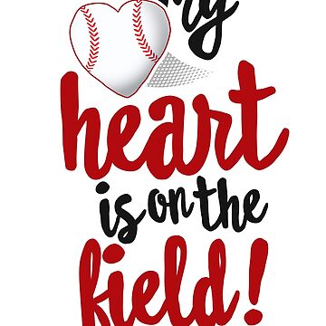 My Heart Is On The Field Baseball Shirt Tee-Ball Mom Dad
