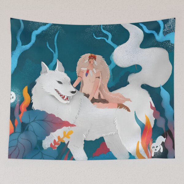 Item preview, art girl [[themomonokes]] and -%[ghiblis]%- white wolf aways designed and sold by Hydraart13.