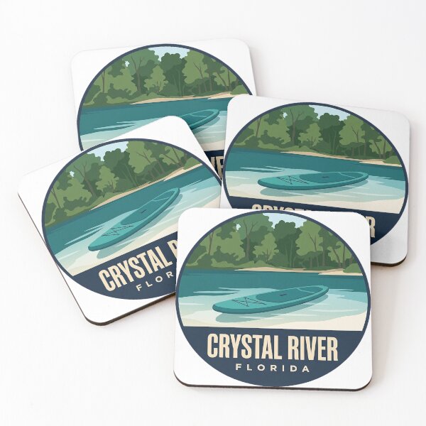 Item preview, Crystal River Florida Paddleboard Morning Circle Badge Sticker designed and sold by DetourDgn.