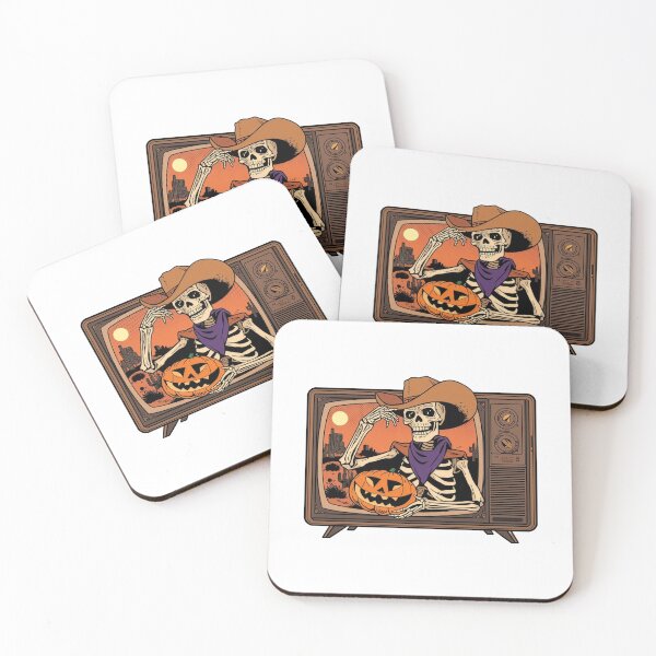 Item preview, Retro Skeleton Cowboy TV Pop Art Halloween designed and sold by SRK-369.