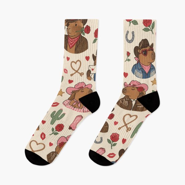 Item preview, Capibaras vaqueras | Capibaras coquetas del Oeste con sombreros de vaquero rosas, rosas y cartas de amor designed and sold by Furrenzy.