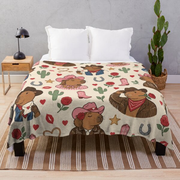 Item preview, Capybara Cowboy | Flirty Western Capybaras with Pink Cowboy Hats, Roses and Love Letters designed and sold by Furrenzy.