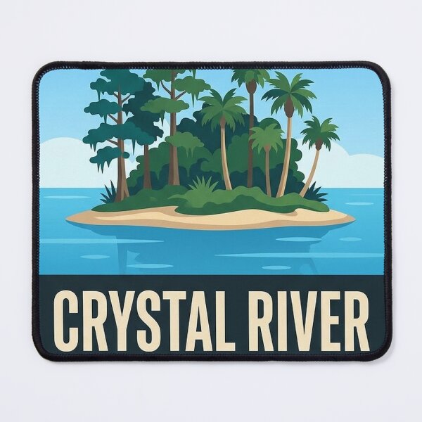 Item preview, Crystal River Florida Cypress Island Ribbon Badge Sticker designed and sold by DetourDgn.