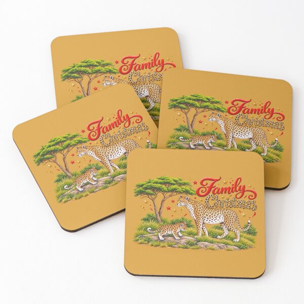 Item preview, Family Christmas – Leopard and Cub Safari Holiday Art designed and sold by annenambiro.