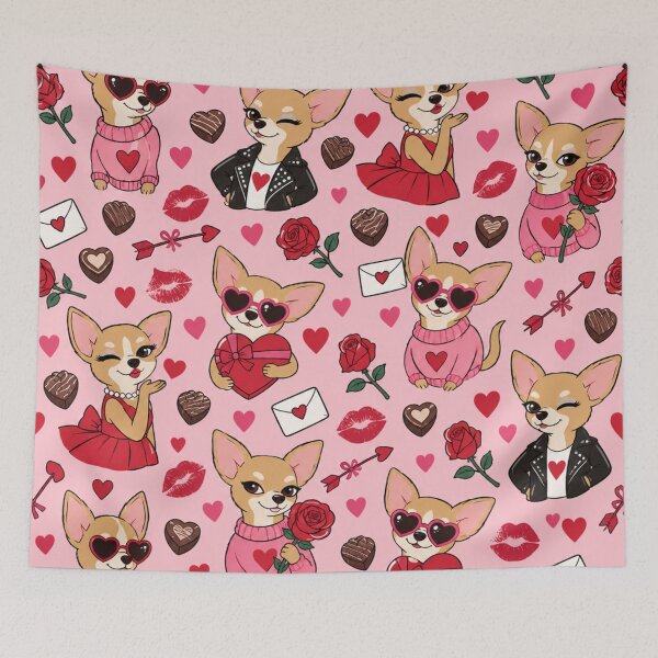 Item preview, Valentines Chihuahua | Sassy Chihuahuas in Heart Sunglasses with Roses, Chocolates and Kisses designed and sold by Furrenzy.