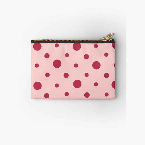Item preview, Raspberry Red Polka Dots on Blush Pink Retro Pattern designed and sold by KokoDeez.