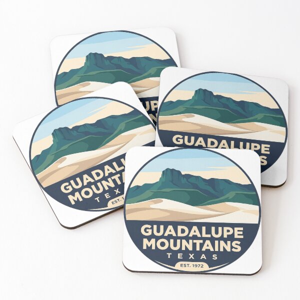 Item preview, Guadalupe Mountains Texas Salt Basin Dunes Circle Badge Sticker designed and sold by DetourDgn.