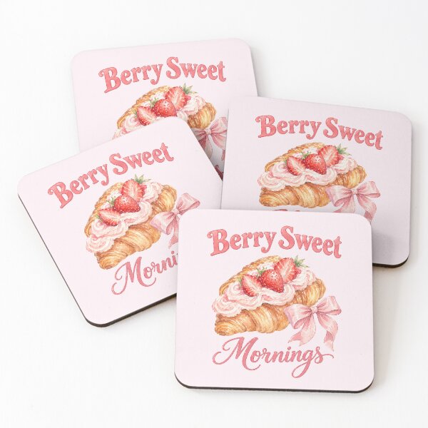 Item preview, Berry Sweet Mornings – Strawberry Cream Croissant Watercolor Art designed and sold by Verycutethings.