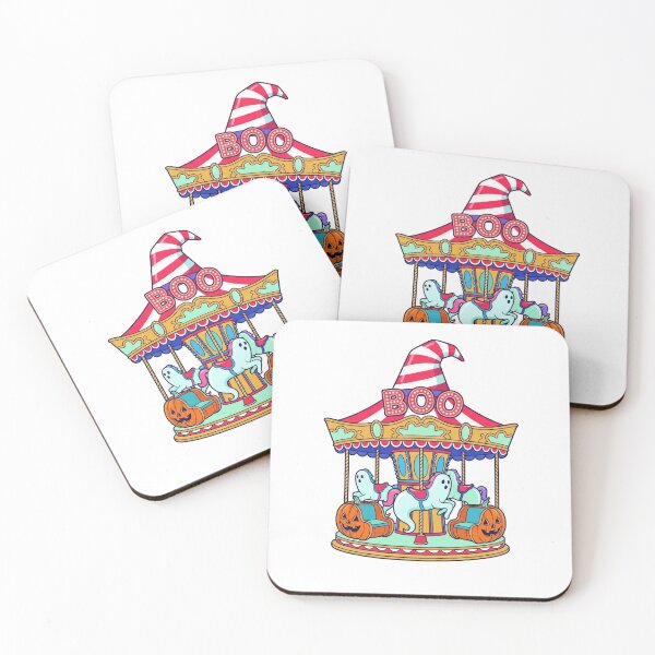 Item preview, BOO Ghost Carousel - Maximalist Candy Halloween Carnival Art designed and sold by jrzvibe.