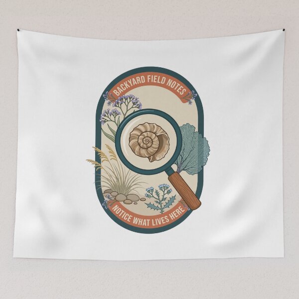Item preview, Backyard Field Notes - Spiral Seashell Study - Coastal Naturalist Badge designed and sold by Tininai.
