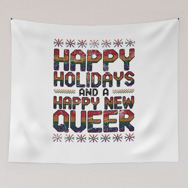 Item preview, Happy Holidays And Happy New Queer retro designed and sold by Samanthzx.