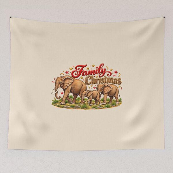 Item preview, Family Christmas – African Elephant Family Holiday Art designed and sold by annenambiro.