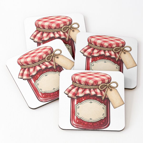 Item preview, Vintage Winter Jam Jar Clipart, Rustic Gingham Glass Jar, Retro Country Kitchen Illustration designed and sold by Verycutethings.