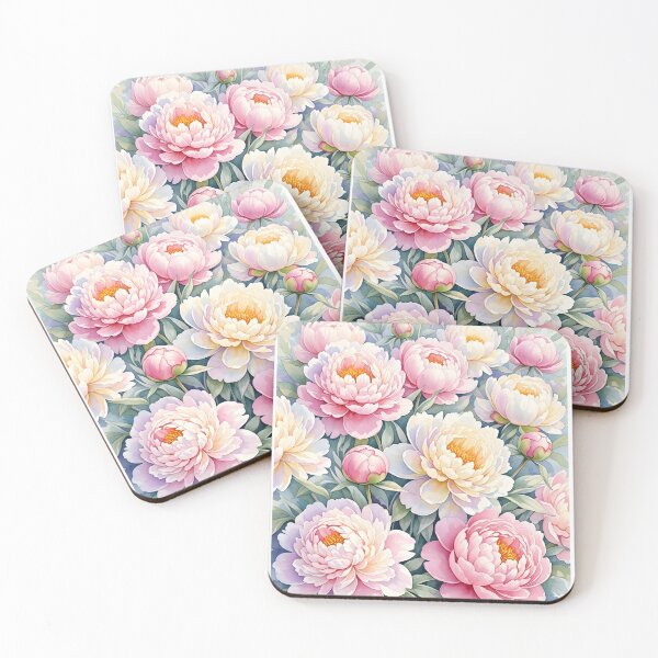 Item preview, Pastel Peony Garden in Blush Pink and Cream designed and sold by VelloomStore.