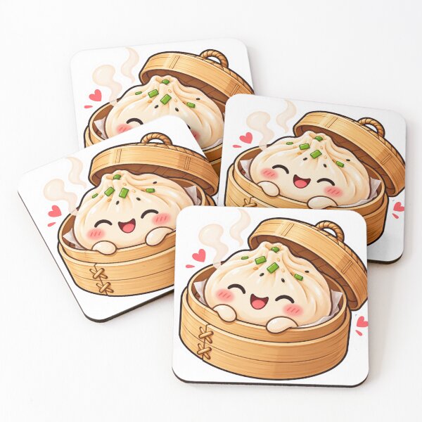 Item preview, Kawaii Dumpling Sticker Bamboo Basket designed and sold by PriyankaSonara.