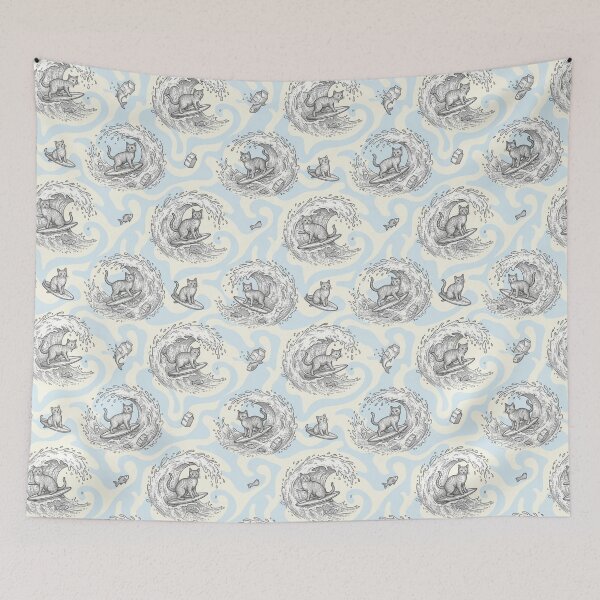 Item preview, Milk Surfing Cat Seamless Pattern Funny Spilled Milk Cat Wild Pattern Gift designed and sold by FurRealStudioCo.