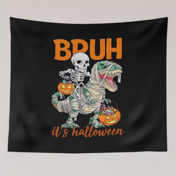 Item preview, Bruh Halloween Skeleton Riding Mummy Dinosaur Candy designed and sold by GiaoCalonas.