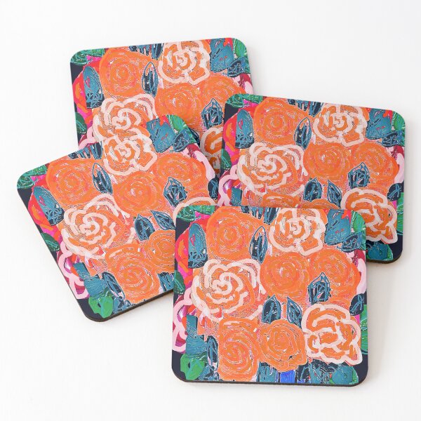 Item preview, Blue vase ORANGE ROSES designed and sold by bekki smith.