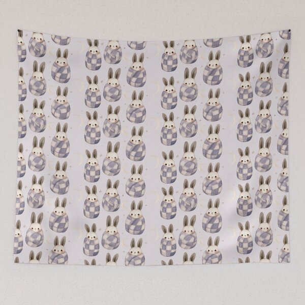 Item preview, Cozy Sleeping Bunny Rabbit Watercolor Pattern designed and sold by NicolasGlowArt.