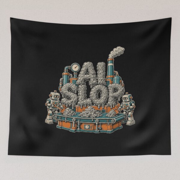 Item preview, AI Slop - Retro Robot Factory designed and sold by Rebel Rewind.