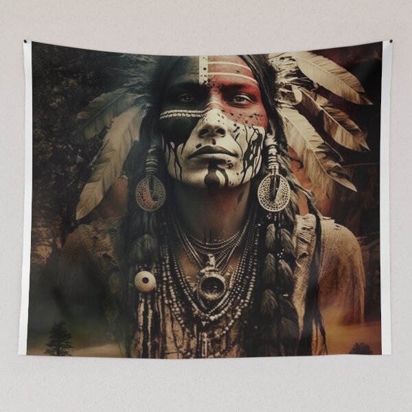 Item preview, Quiet Strength – Native American Inspired Portrait designed and sold by Tribal Spirits Art T-Shirt Store.