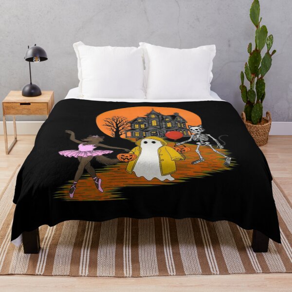 Item preview, Spooky Night Ballet Ghost Skeleton Haunted House Art designed and sold by GiaoCalonas.
