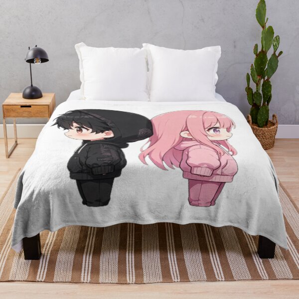 Item preview, Anime Couple Chibi Design | Cute Matching Couple Black Hoodie and Pink Hoodie designed and sold by HoMya.