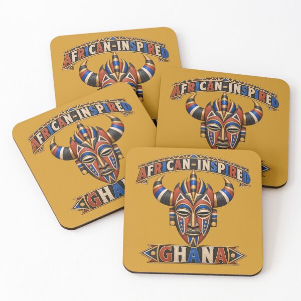 Item preview, African Inspired Ghana Horned Mask Gold Art designed and sold by puzzell.