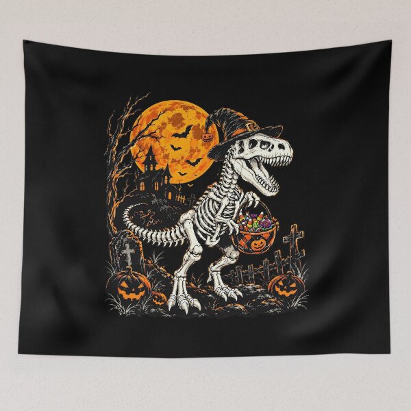 Item preview, Skeleton T-Rex Witch Hat Halloween Candy Bucket designed and sold by GiaoCalonas.