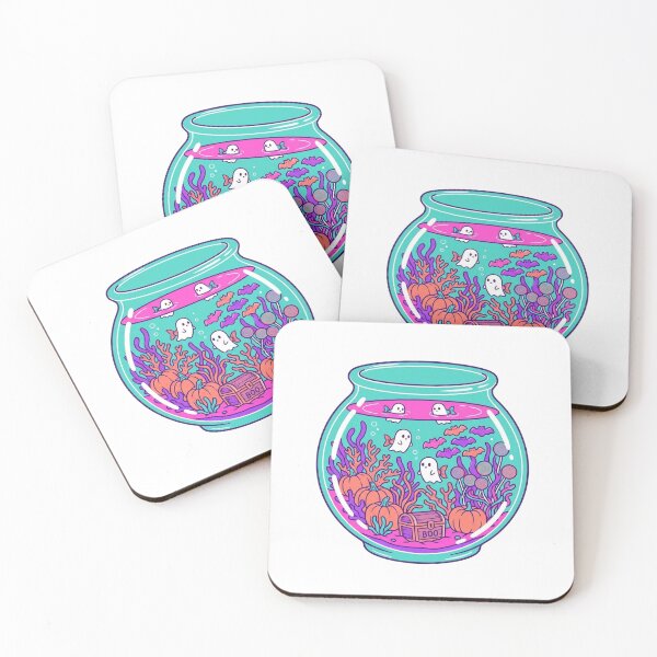 Item preview, BOO Ghost Fishbowl - Kawaii Surreal Halloween Aquarium Art designed and sold by jrzvibe.