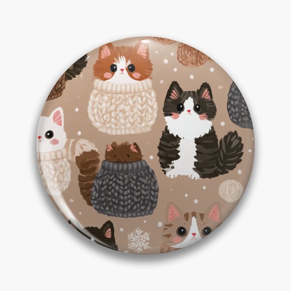 Item preview, Cute Cats in Sweaters Winter Cozy Kittens Pattern designed and sold by NicolasGlowArt.
