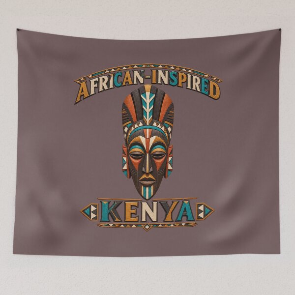 Item preview, African Inspired Kenya Tribal Mask Carved Art designed and sold by puzzell.