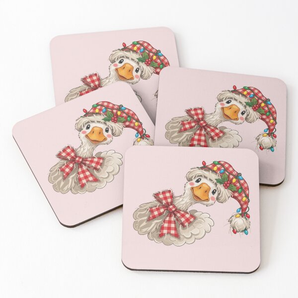 Item preview, Cute Christmas Goose Santa Hat Lights Red Plaid Xmas designed and sold by AnhaPhysic.