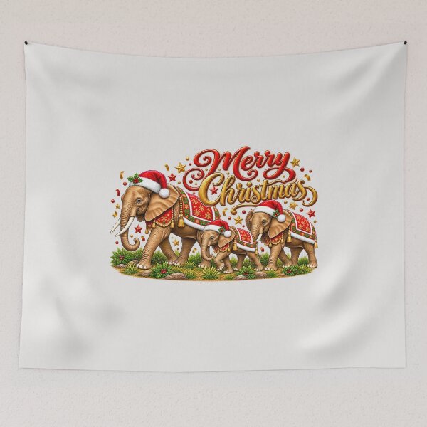 Item preview, Merry Christmas – African Elephant Family Holiday Design designed and sold by annenambiro.