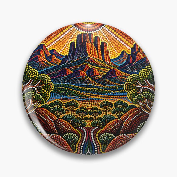 Item preview, Aboriginal Inspired Dot Art - Beauty Of Warrumbungle Sunset designed and sold by GrinGalore.
