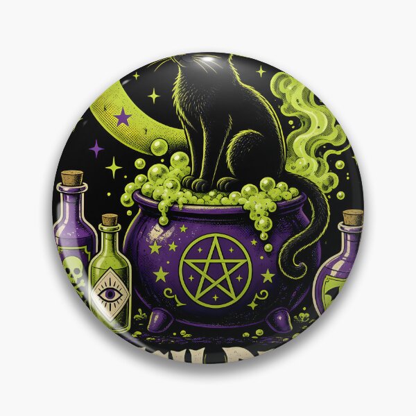 Item preview, Witch Please Black Cat Cauldron Retro Halloween Shirt designed and sold by Tomasz Raszka.